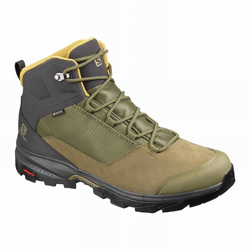 Bottes De Randonnée Salomon Homme Vert Olive - Salomon OUTWARD GORE-TEX - France (4890-IFCGX)